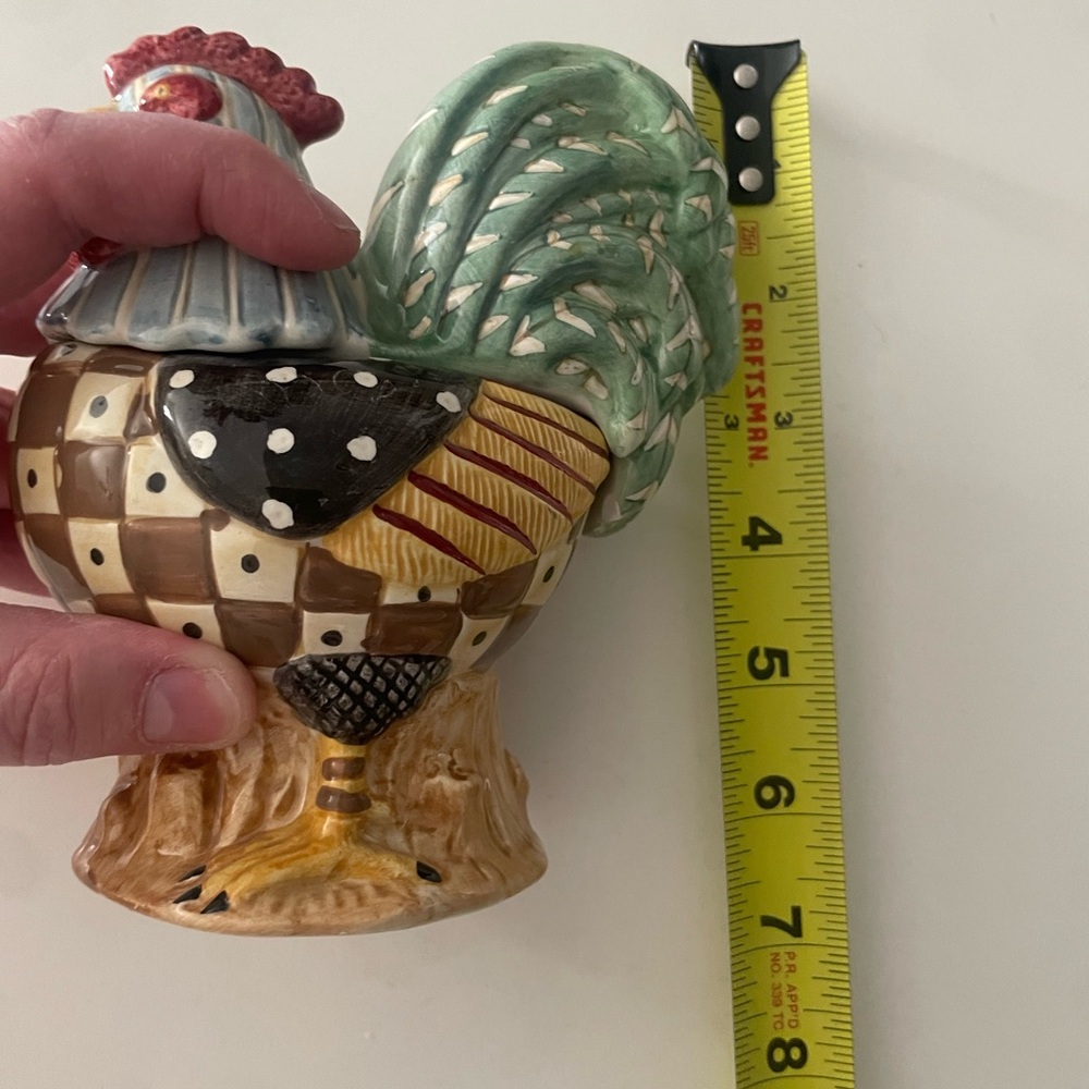 collectible ceramic Sakura Debbie Mumm Rooster Condiment Dish or Sugar Bowl - Picture 4 of 6